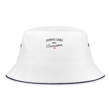 Never without my friends - Bucket Hat - white/navy - Front