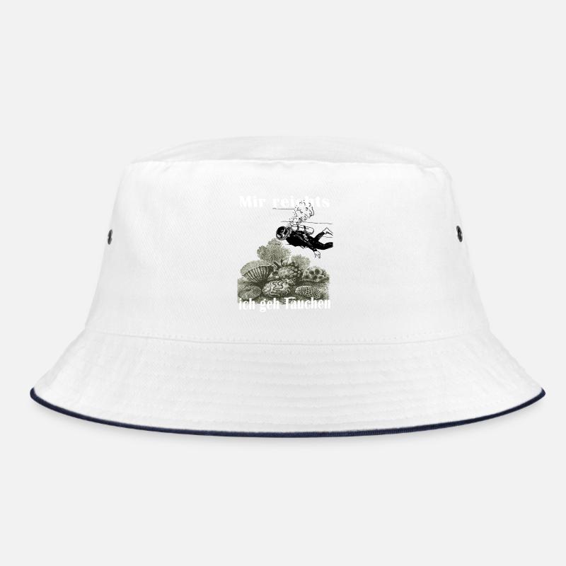 Dive ,Diver,Diving - Bucket Hat - Weiß/Navy