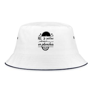 Die Bäume sind besser in Brettern! - Bucket Hat - Weiß/Navy - Vorne
