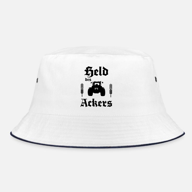 Held des Ackers Trecker - Bucket Hat - Weiß/Navy