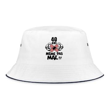 40 Jahre Geburtstag nicht einmal schlechte Muskel - Bucket Hat - Weiß/Navy - Vorne
