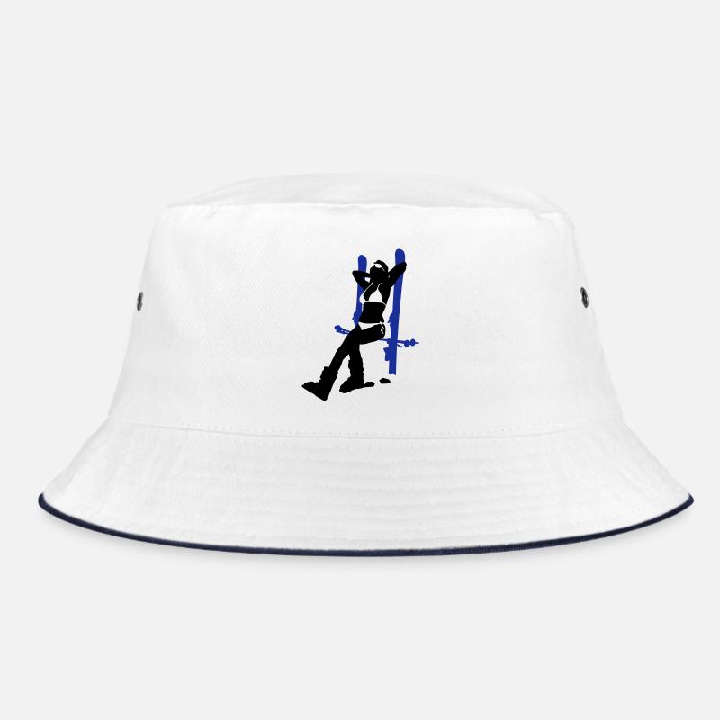 ski girl - Bucket Hat - white/navy