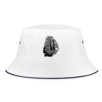 Sail ship - Bucket Hat - white/navy - Front