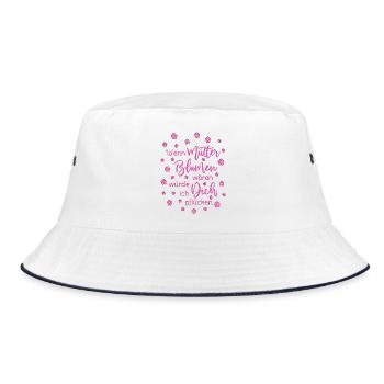Wenn Mütter Blumen Wären Würde Ich Dich Pflücken - Bucket Hat - Weiß/Navy - Vorne