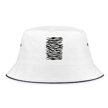 Zebra pattern black - Bucket Hat - white/navy - Front