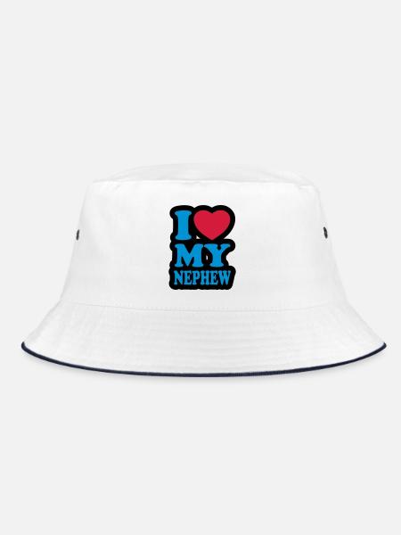 I love my nephew - Bucket Hat - white/navy - Front