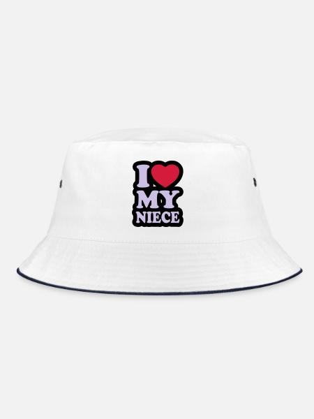 I love my niece - Ich liebe meine Nichte - Bucket Hat - Weiß/Navy - Vorne