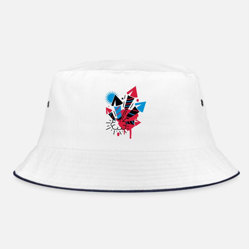 Ein Feuerwerk - Bucket Hat - Weiß/Navy