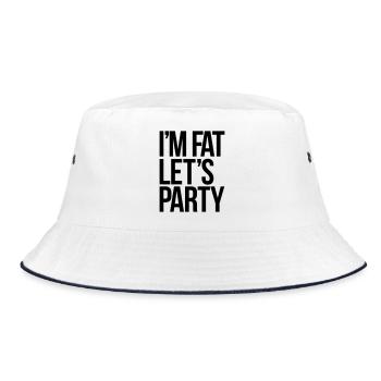 party - Bucket Hat - Weiß/Navy - Vorne