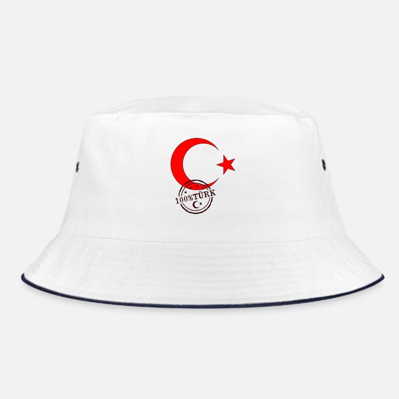 Drapeau turc 100% Türk - Bob - blanc/marine