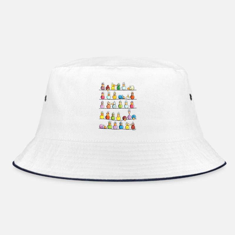 Vogel Farm - Bucket Hat - Weiß/Navy