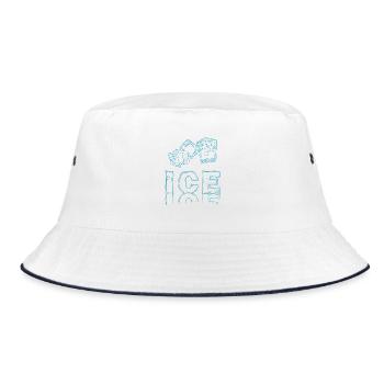 Eiswürfel Würfelkunst - Bucket Hat - Weiß/Navy - Vorne