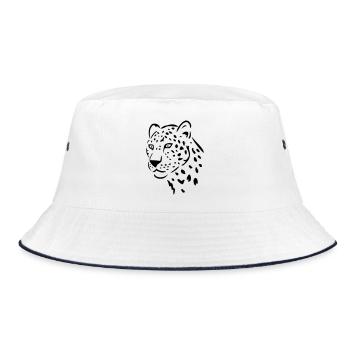 leopard - Bucket Hat - white/navy - Front
