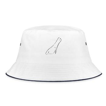Flaschenpost - Bucket Hat - Weiß/Navy - Vorne