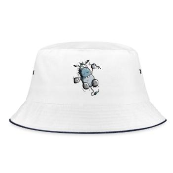 Lucky Donkey - Bucket Hat - white/navy - Front