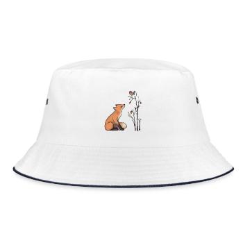 Fuchs und Rotkehlchen - Bucket Hat - Weiß/Navy - Vorne
