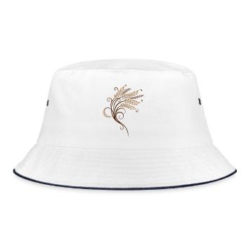 Filigree grain ears, baker, bakery - Bucket Hat - white/navy - Front
