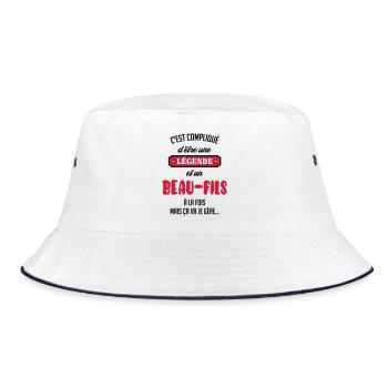 Beau Fils - Beau-Fils - Famille - Mariage - Tshirt - Bucket Hat - white/navy - Front