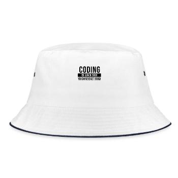 Coding Statement – Provocative Developer Design - Bucket Hat - white/navy - Front
