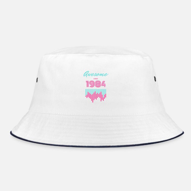 Genial seit 1984 - Bucket Hat - Weiß/Navy