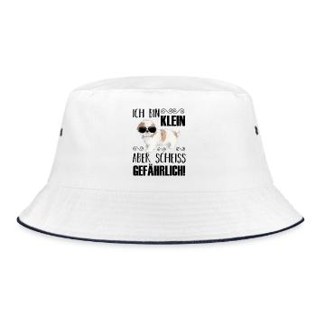 Hund Hunde - Bucket Hat - Weiß/Navy - Vorne