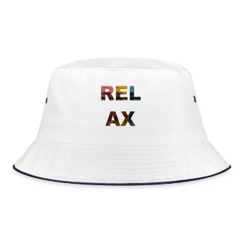 Relax / Sprüche / Trend - Bucket Hat - Weiß/Navy - Vorne