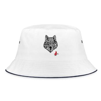Rotkäppchens Wolf - Bucket Hat - Weiß/Navy - Vorne
