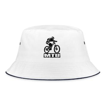 MTB - Bucket Hat - Weiß/Navy - Vorne