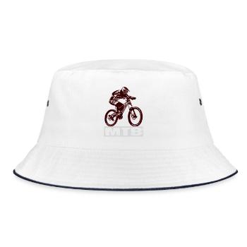MTB - Bucket Hat - Weiß/Navy - Vorne