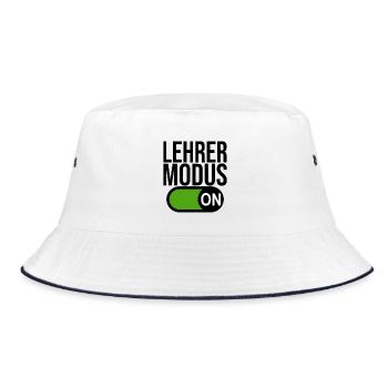 Lehrer Modus (schwarz) - Bucket Hat - Weiß/Navy - Vorne