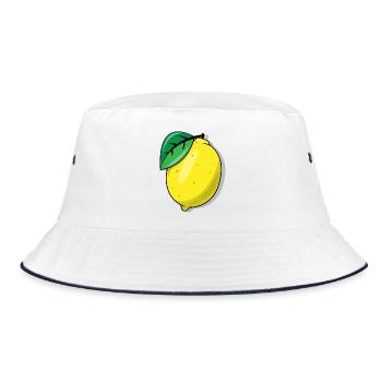 lemon - Bucket Hat - white/navy - Front