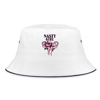 Nasty girl feminism fuck off uterus - Bucket Hat - white/navy - Front