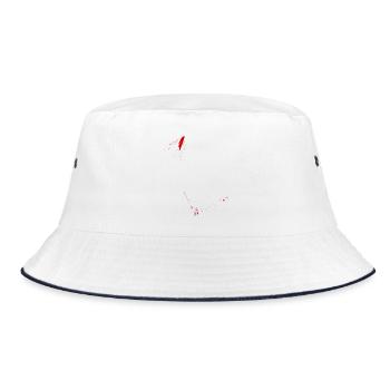 Taches abstraites / ligne / rouge / motif / nature - Bob - blanc/marine - Devant