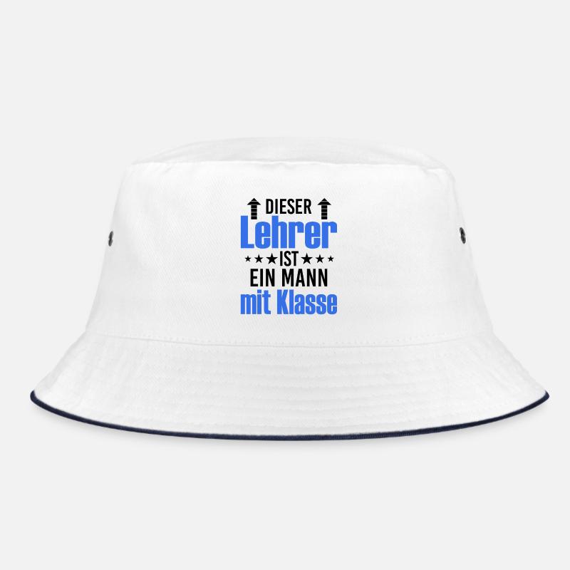 Dieser Lehrer ist ein Mann mit Klasse - Bucket Hat - Weiß/Navy