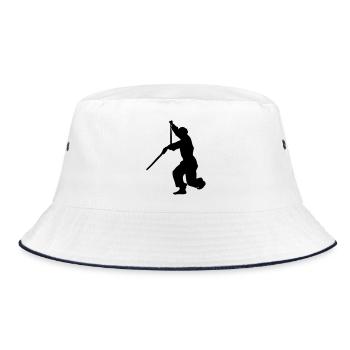 Sanchaku 3 piece nunchaku kung fu - Bucket Hat - white/navy - Front