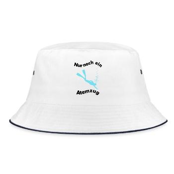 Nur noch ein Atemzug Apnoetaucher - Bucket Hat - Weiß/Navy - Vorne