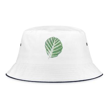 Leaf Alder / Original Art Print - Bucket Hat - white/navy - Front