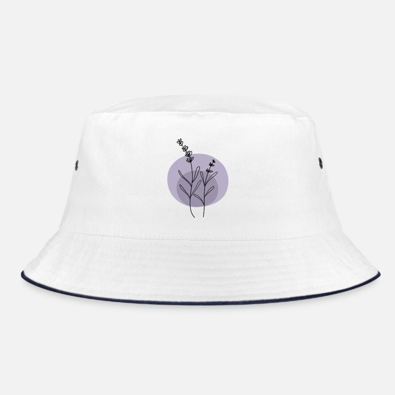 Lavender black purple - Bucket Hat - white/navy