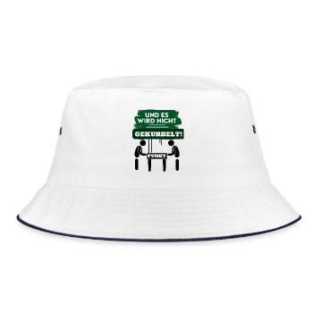 Und es wird nicht gekurbelt Punkt - Bucket Hat - Weiß/Navy - Vorne