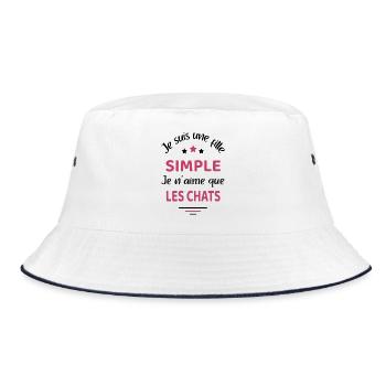 Fille simple chat humour chat - Bob - blanc/marine - Devant