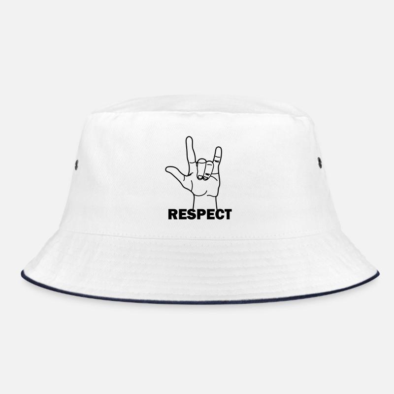 Hand gesture respect with text RESPECT Bucket Hat