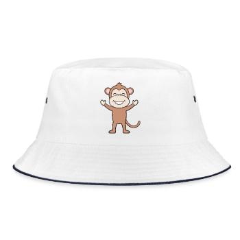 Monkey Monkeys - Bucket Hat - white/navy - Front