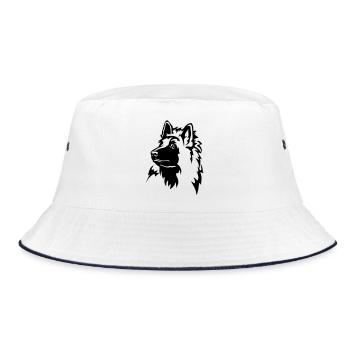 Tervueren head - Bucket Hat - white/navy - Front