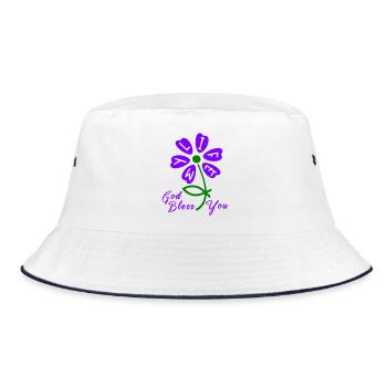 Kirche god bless you - Bucket Hat - Weiß/Navy - Vorne