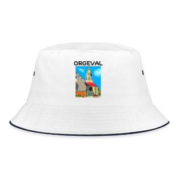 Orgeval, Yvelines, Versailles - Bucket Hat - Weiß/Navy - Vorne