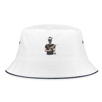 Verfuger, Silikonierer, Handwerker, Soldat - Bucket Hat - Weiß/Navy - Vorne