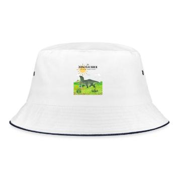 Dinosaurier ART - Bucket Hat - Weiß/Navy - Vorne