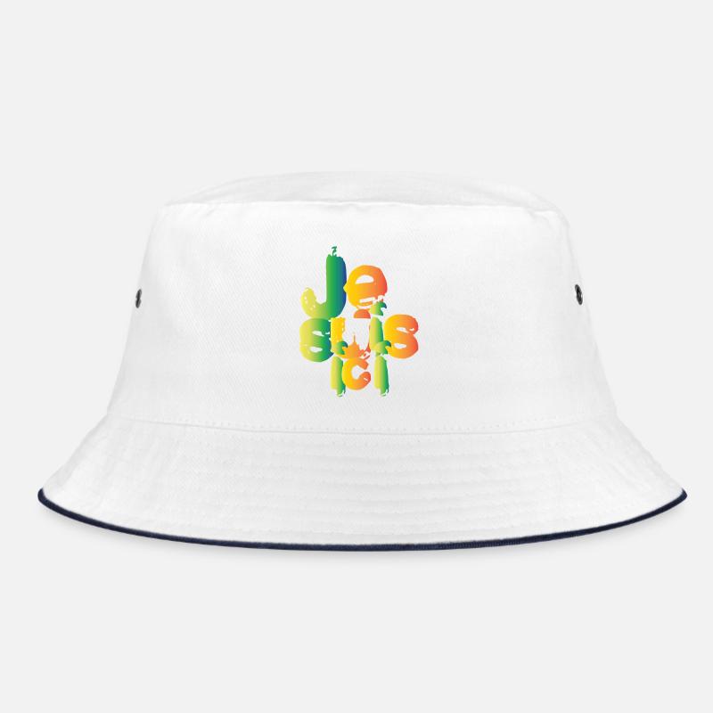 Ich bin hier - Bucket Hat - Weiß/Navy