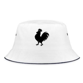 Rooster shadow figure - Bucket Hat - white/navy - Front