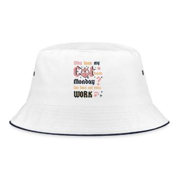 Cats Monday - Bucket Hat - white/navy - Front